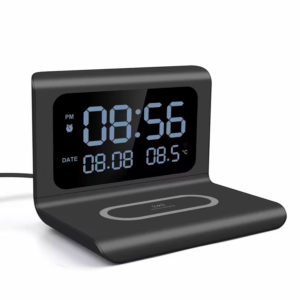 3-in-1 Wireless Charging Station Alarm Clock with LED displa