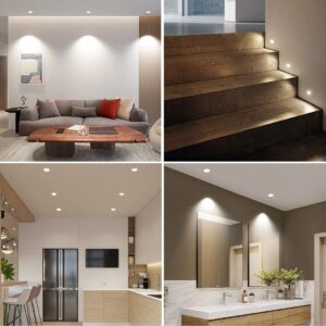 Daylight White Led Recessed Downlights Illuminating Kitchen Area