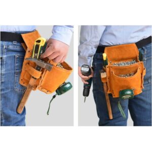 Durable Leather Tool Pouch Belt For Tradesmen – Sumo Deals Leather Tool Pouch