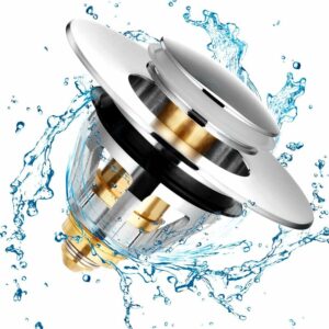 Universal stainless steel bounce core drain filter 2 in 1 pop up plug for basin