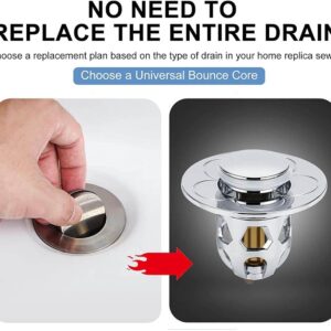 Universal Pop Up Sink Drain Plug Stopper – Sumo Deals Heavy Duty Thick Copper Core And 304 Stainless Steel Components Of A Sink Stopper