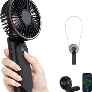Black 3-in-1 Rechargeable Mini Portable Handheld Fan