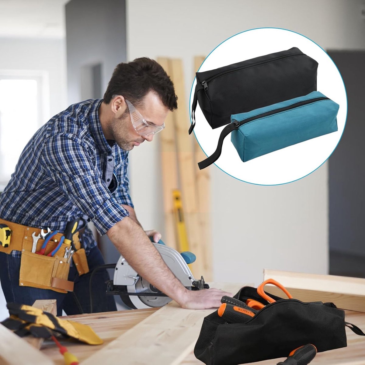 Heavy Duty Waterproof Tool Bag 2Pc Set Black Blue – Sumo Deals Heavy Duty Waterproof Tool Bag 2Pc Set Black Blue - Image 3