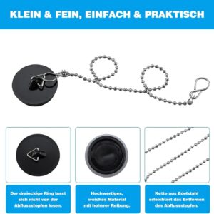 Universal Rubber Sink And Bath Plug Set With Chain - 2 Pack Product Image Sumo Deals