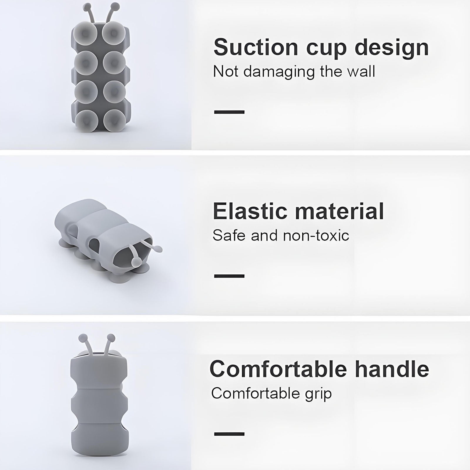 Silicone Shower Head Holder Suction Cup 2 Pack – Sumo Deals Demonstrating The Flexible Tilt Angle Of A Washable Silicone Shower Bracket