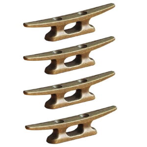 4-pack of 4-inch bronze finished metal boat dock cleats for mooring lines