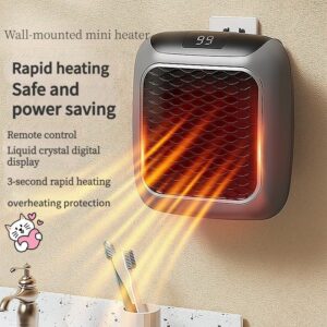 Wall Mounted Ptc Space Heater 800W Silent Grey Product Image Sumo Deals