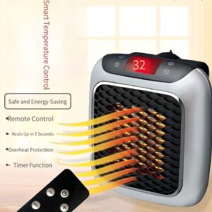 Wall Mounted Ptc Space Heater 800W Silent Grey Product Image Sumo Deals