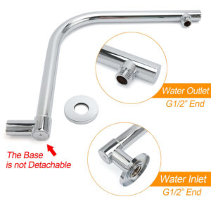 Technical Specification Diagram For 200Mm Round Shower Head And Gooseneck Arm