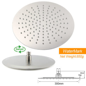 Easy Clean Rubber Nozzles On Brushed Nickel Rainfall Shower Head