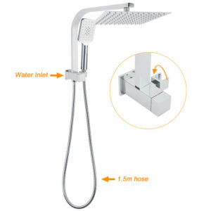 Chrome Dual Square Rain Shower Head Set Product Image Sumo Deals