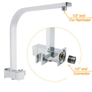 Chrome Dual Square Rain Shower Head Set Product Image Sumo Deals