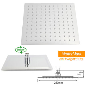 Modern Tiled Bathroom Installation Featuring A Chrome Dual Square Rain Shower Head Set