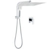 Square Chrome 2 in 1 Large Shower Head Set with 16 inch overhead square disk and wall mixer