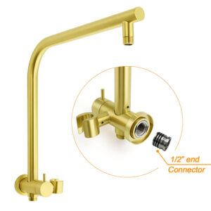 Brushed Gold 12 Inch Round Shower Set With Wall Mixer Product Image Sumo Deals