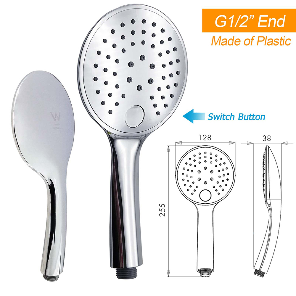 Chrome Round Rail Shower Set With Handheld Spray – Sumo Deals Chrome Round Rail Shower Set With Handheld Spray - Image 8