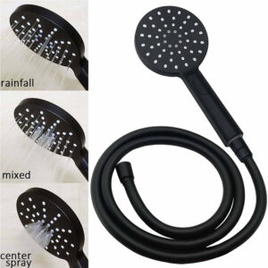 Close Up Of 3 Mode Handheld Shower Head Button Selection In Matte Black