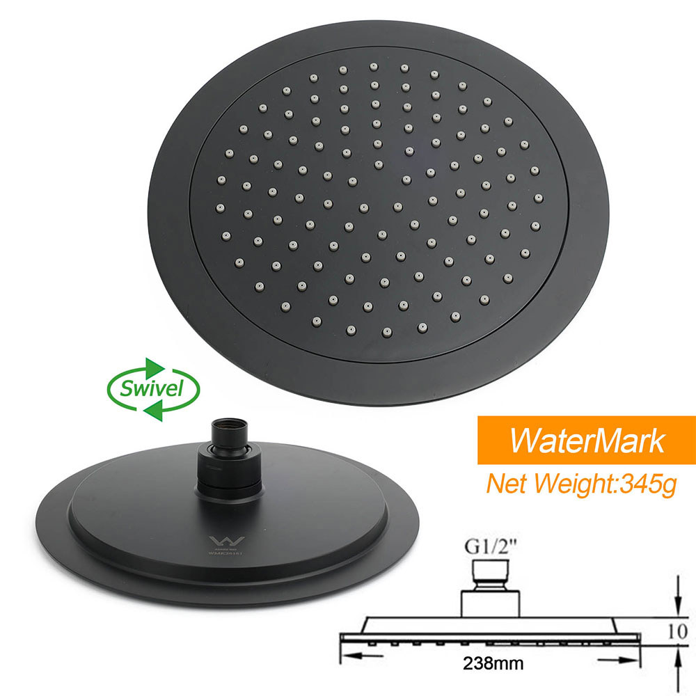 Matt Black 9 Inch Round Shower Set With Twin Taps – Sumo Deals Matt Black 9 Inch Round Shower Set With Twin Taps - Image 6