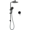 Matt Black 9 Inch Round Shower Set with Mixer 238mm rain head and handheld wand
