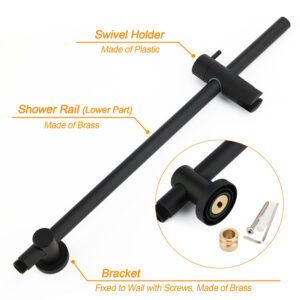 Close Up Of 10 Inch Matte Black Rainfall Shower Head With Rubber Nozzles