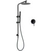 Matt Black 2 In 1 Rain Shower Head Set With 8 Inch Overhead Disk And Wall Mixer