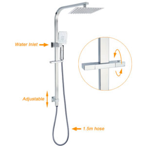Wels Twin Square Shower Set With 8 Inch Rain Head – Sumo Deals Wels Twin Square Shower Set With 8 Inch Rain Head Product Image Sumo Deals