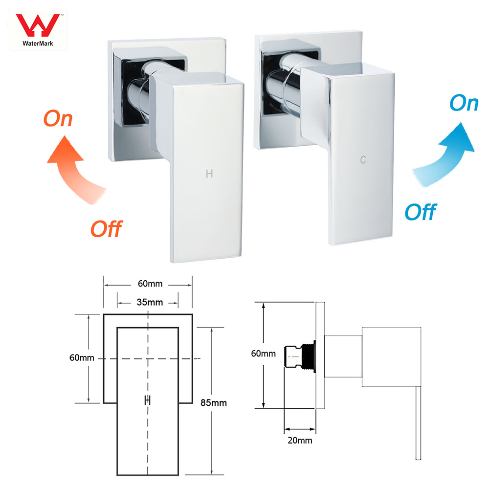 Chrome Twin Square Shower Set With Taps - 12 Inch – Sumo Deals Chrome Twin Square Shower Set With Taps - 12 Inch - Image 8