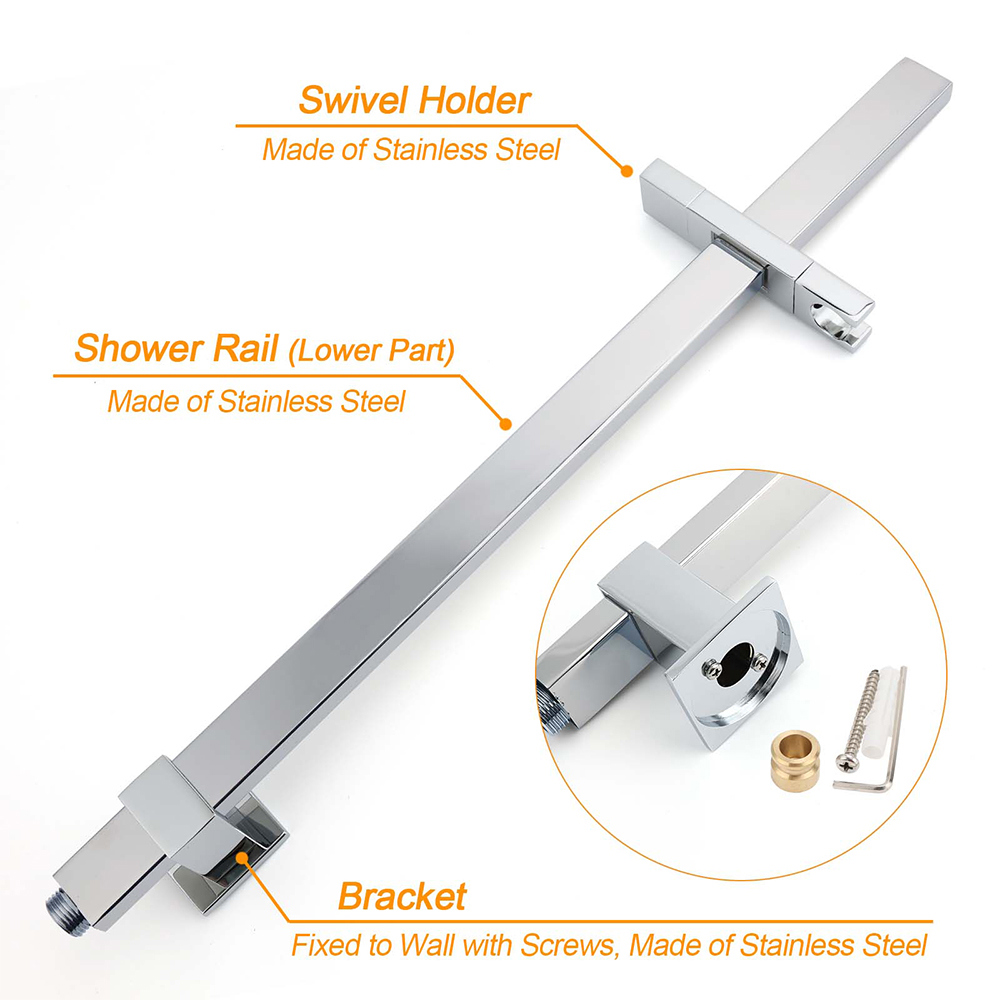Wels Dual Square Shower Set - 16 Inch Chrome – Sumo Deals Wels Dual Square Shower Set - 16 Inch Chrome - Image 5