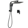 Matt Black 2 in 1 Rain Shower Head Set with 10 inch square disk and gooseneck arm
