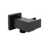 Matt black square water inlet shower bracket wall outlet elbow