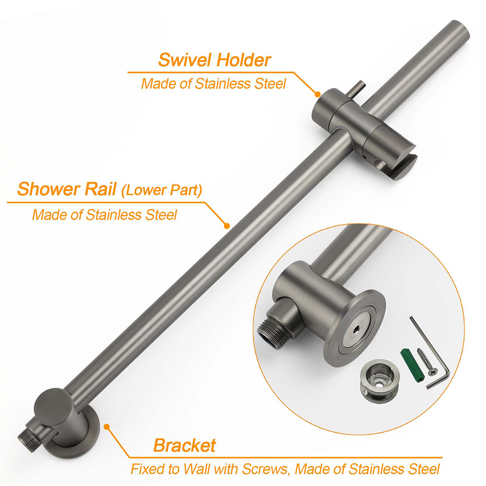 Gunmetal Grey 2 In 1 Round Shower Head Set With Taps – Sumo Deals Gunmetal Grey 2 In 1 Round Shower Head Set With Taps - Image 5