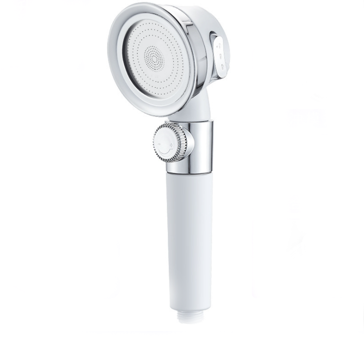 Large 3 Stage Pressurized Handheld Shower Head In White – Sumo Deals Large White Pressurized Handheld Shower Head Installed In Modern Bathroom