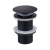 Universal matte black brass pop up drain assembly without overflow configuration