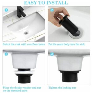 Matte Black Click Clack Push Button Top Cap On Brass Pop Up Drain