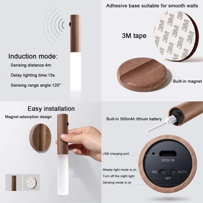 Led Motion Sensor Wall Light | Usb Rechargeable – Sumo Deals Led Wall Light