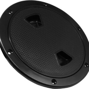 White watertight ABS boat inspection hatch with a textured non-slip face