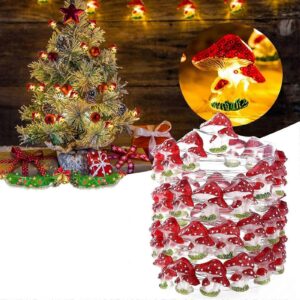 Mushroom LED string lights decorating bedroom shelf