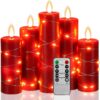 Led Flameless Candles 5 Pack With Remote Control And Star Lights