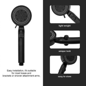 Close Up Of The Nozzle Pattern On A 5 Mode Black Handheld Shower Head