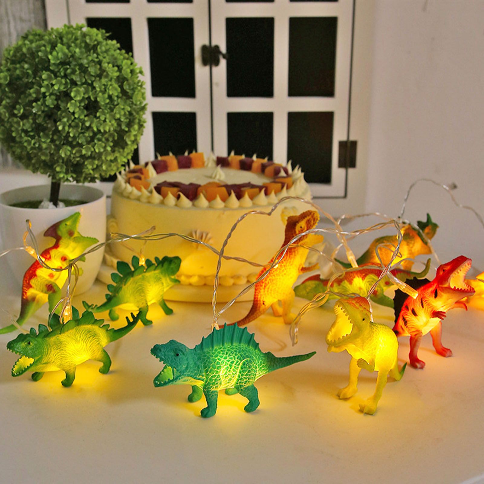 Dinosaur String Lamp 2M 10 Led Warm White Fairy Lights – Sumo Deals Dinosaur String Lamp Decorating A Child'S Bedroom Wall