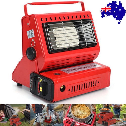 Portable Camping Gas Heater Outdoor Heating Stove Red – Sumo Deals Portable Camping Gas Heater Outdoor Heating Stove In Bright Red Showing Front Heating Mesh