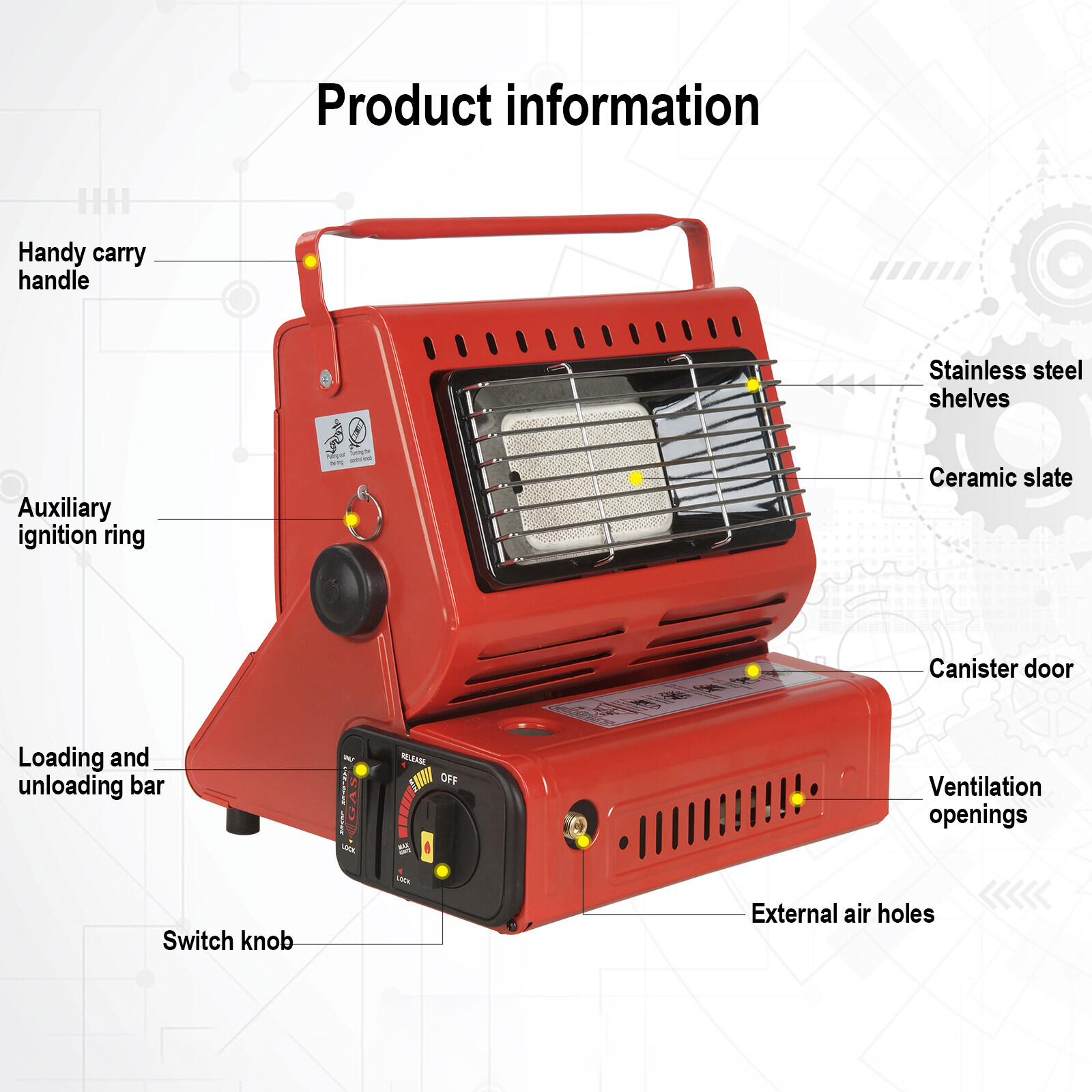 Portable Camping Gas Heater Outdoor Heating Stove Red – Sumo Deals Portable Camping Gas Heater Outdoor Heating Stove Red - Image 2