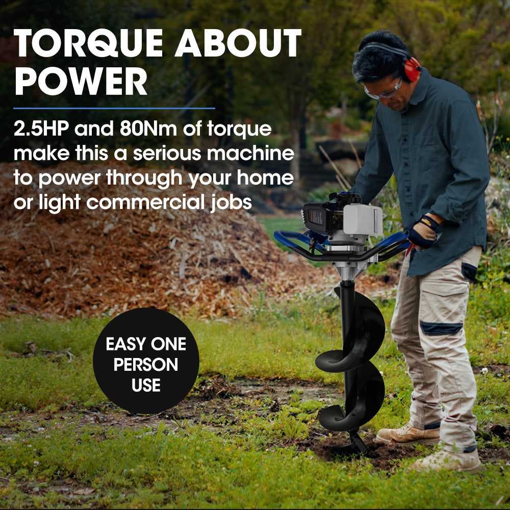 Powerblade Pd950 52Cc Petrol Post Hole Digger Kit – Sumo Deals Petrol Post Hole Digger