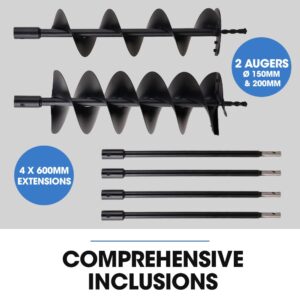 Powerblade Pd950 52Cc Petrol Post Hole Digger Kit – Sumo Deals Petrol Post Hole Digger