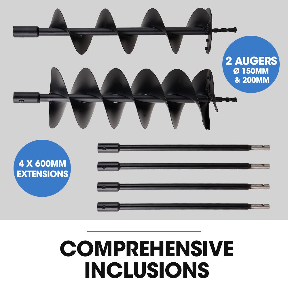 Powerblade Pd950 52Cc Petrol Post Hole Digger Kit – Sumo Deals Petrol Post Hole Digger