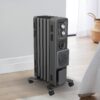 Dimplex oil free column heater in black 1.5kW model with turbo fan standing on floor