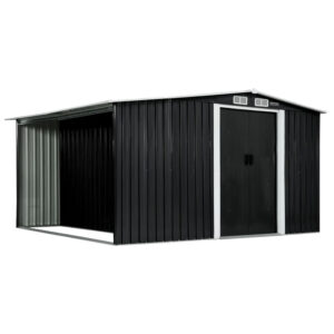Wallaroo 6X8Ft Garden Shed With Semi-Close Storage - Black – Sumo Deals 6X8Ft Garden Shed