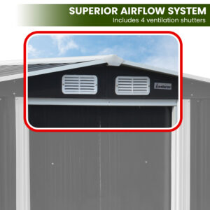 Wallaroo 6X8Ft Garden Shed With Semi-Close Storage - Black – Sumo Deals 6X8Ft Garden Shed