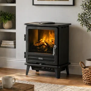 Classic black Dimplex Willowbrook opti-myst electric stove heater freestanding