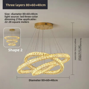 Modern Gold Crystal Chandelier 3-Tier Pendant – Sumo Deals Modern Gold Crystal Chandelier 3-Tier Pendant Product Image Sumo Deals